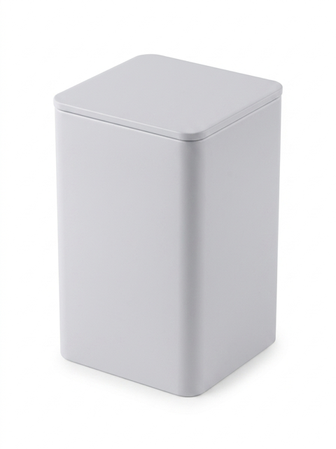 Boîte métallique carrée givrée